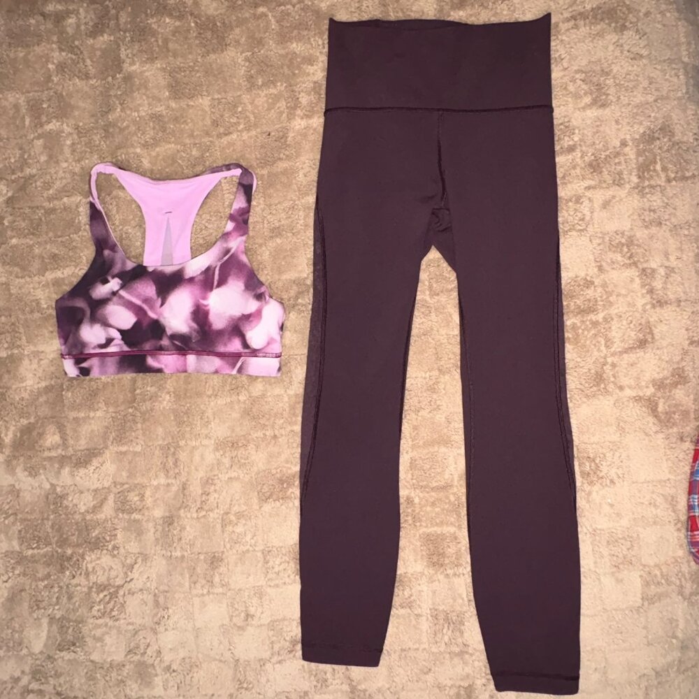 Lot of 2 Lululemon Meant To Move 7/8 Tight 25" Leggings & Invigorate Yoga Bra 4 - Picture 14 of 15